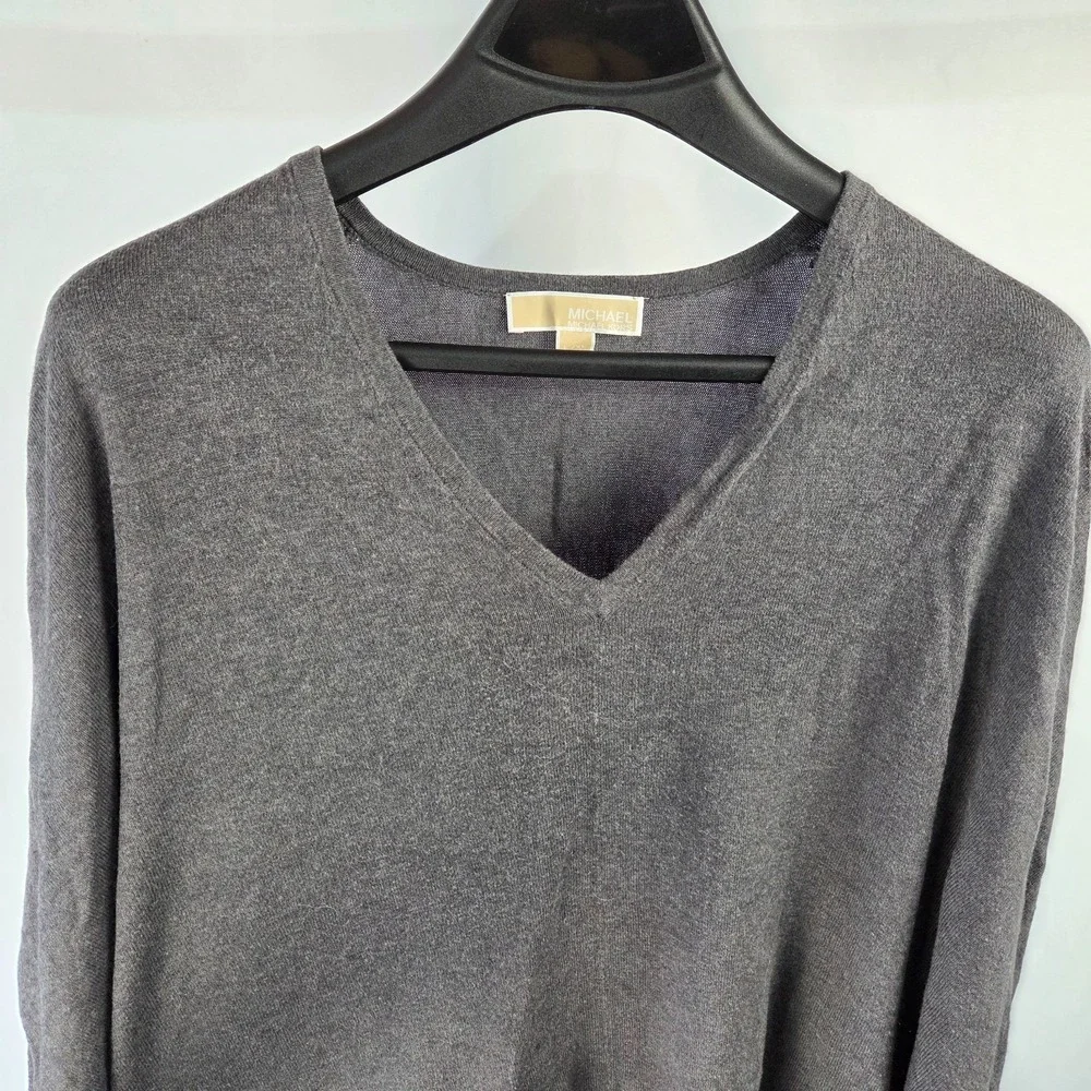 Michael Kors Women's‎ Grey Shawl Poncho with Fringe in L/XL